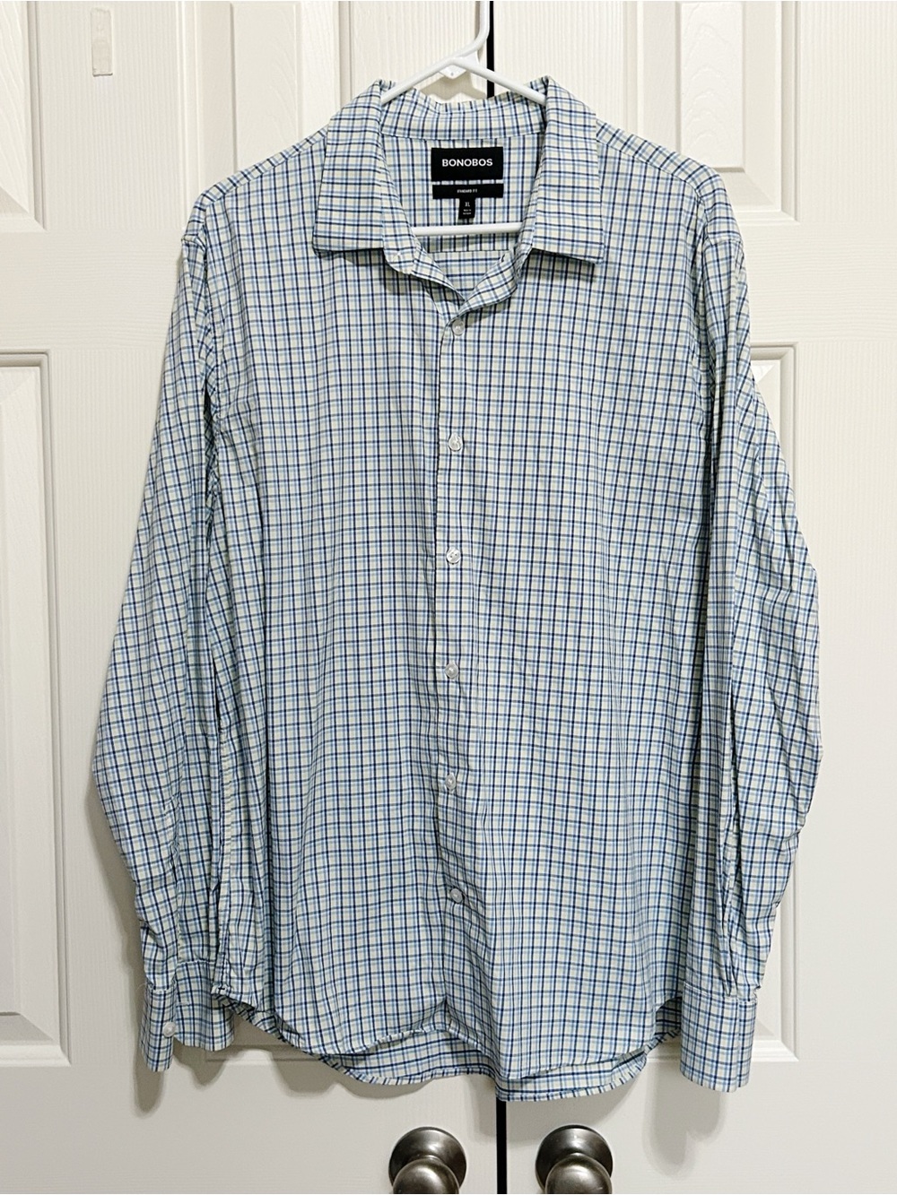 Bonobos Men's Blue Plaid Button-Down Shirt XL Standard Fit Preppy Classic